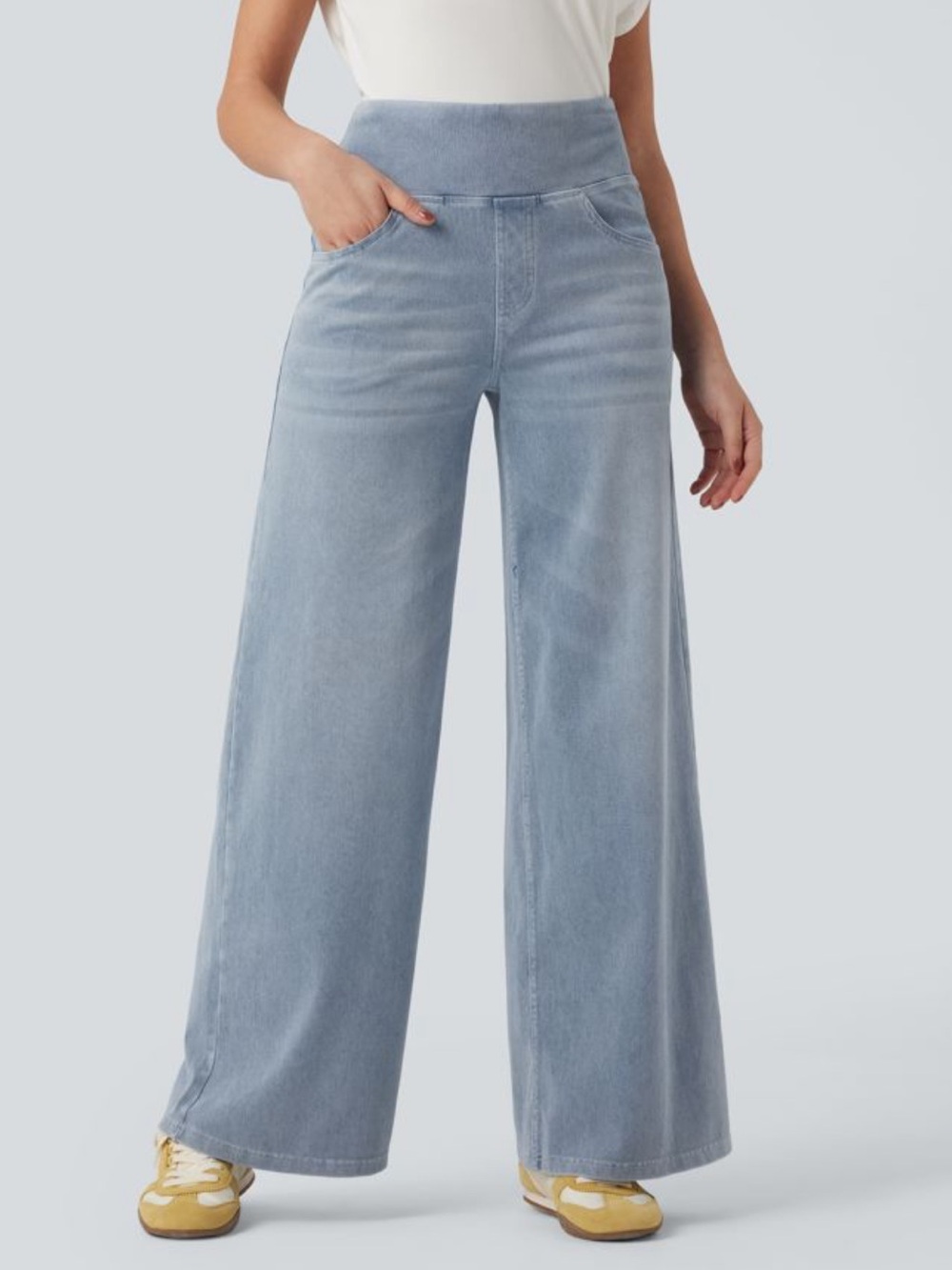 Halara Flex™ Mid Rise Tummy Control Casual Baggy Jeans with Pockets large R